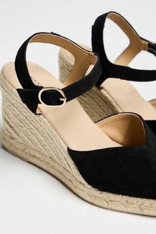 Sandales compensées en cuir suédé - Noir