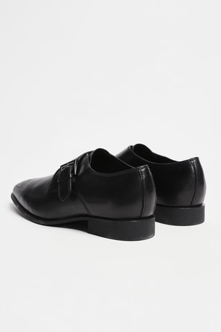 Derbys à boucles en cuir pleine fleur - Noir
