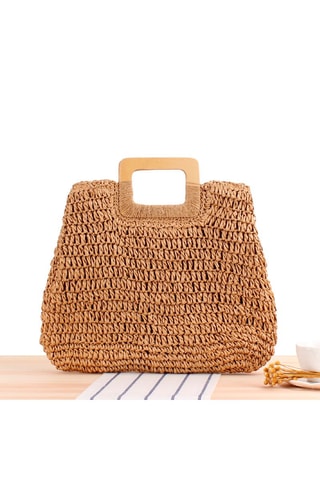 Bolso de rafia Antibes - Marrón