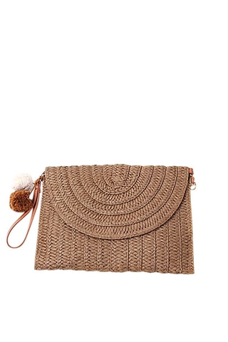 Bolso de mano de rafia Aubagne - Marrón