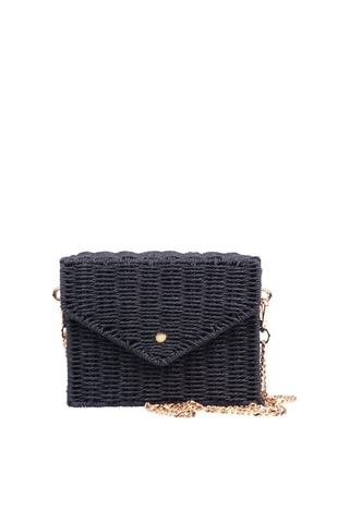 Bandolera de rafia de papel Medewi - Negro