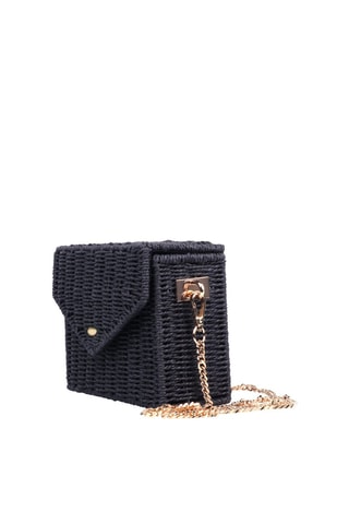 Bandolera de rafia de papel Medewi - Negro