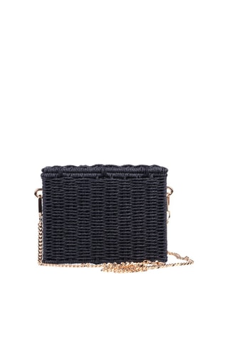 Bandolera de rafia de papel Medewi - Negro