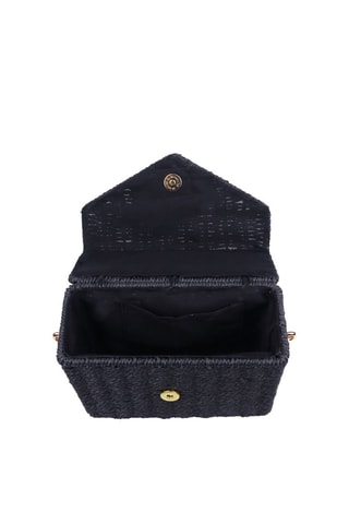 Bandolera de rafia de papel Medewi - Negro