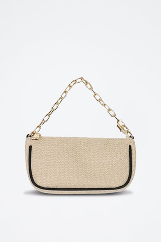 Bolso de mimbre Cannes - Negro y beige