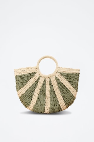 Bolso de rafia Ciotat - Beige y verde