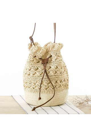 Bandolera de rafia Pau - Marrón