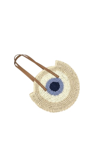 Bolso de rafia Dieppe - Beige y azul