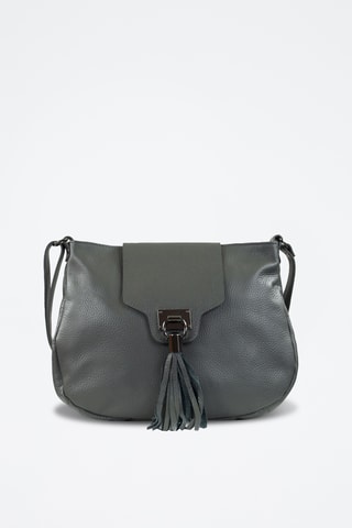 Bandolera de piel Oriane - Gris