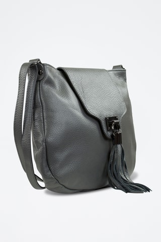Bandolera de piel Oriane - Gris