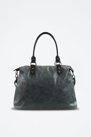 Borsa a mano in pelle scamosciata Karine - Grigio