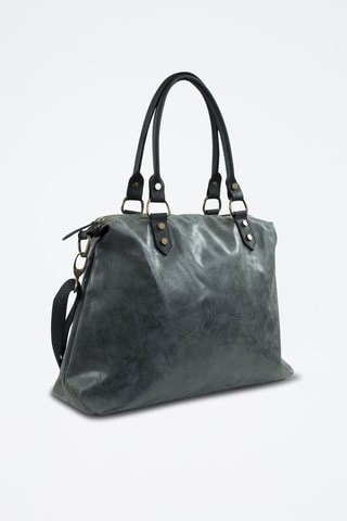 Borsa a mano in pelle scamosciata Karine - Grigio