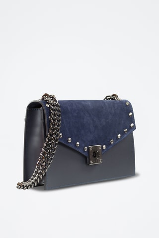 Borsa a mano in pelle Amandine - Navy