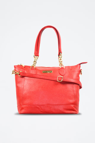 Bolso de piel Morganne - Rojo