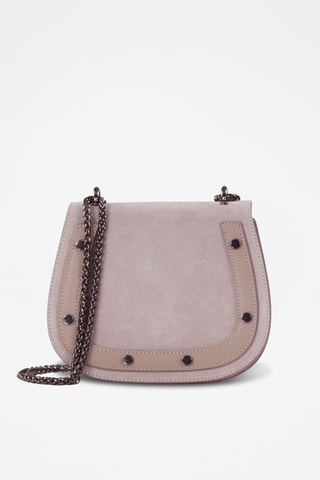 Bandolera de piel Amparo - Rosa