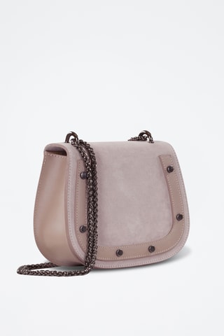 Bandolera de piel Amparo - Rosa
