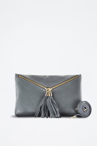 Bolso de mano de piel Mia - Gris