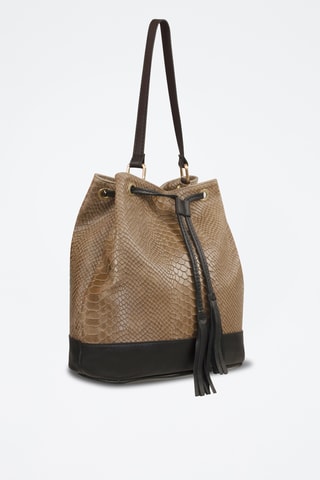 Bolso de piel Erika - Topo