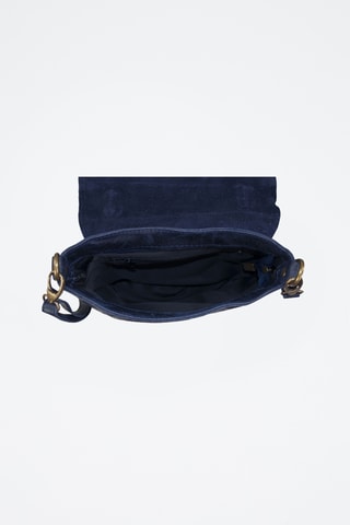 Bandolera de nobuk Yara - Azul marino