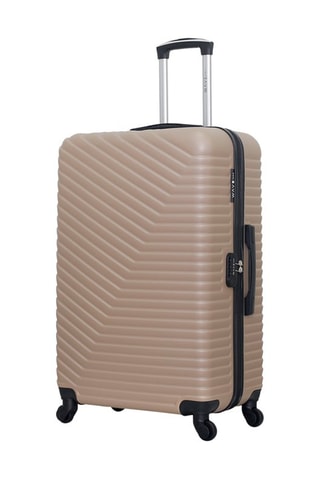 Maleta grande Lena - 75 cm  - Negro, beige y plateado