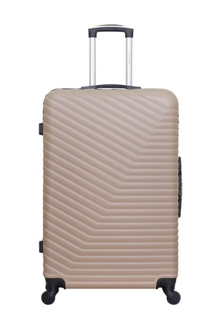 Maleta grande Lena - 75 cm  - Negro, beige y plateado