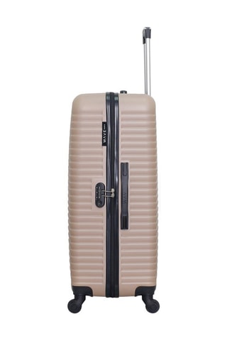 Maleta grande Lena - 75 cm  - Negro, beige y plateado