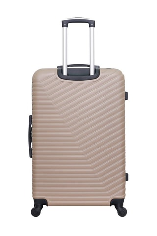 Maleta grande Lena - 75 cm  - Negro, beige y plateado