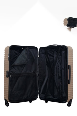 Maleta grande Lena - 75 cm  - Negro, beige y plateado