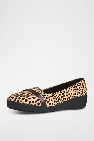 Ballerines en cuir F-Pop - Beige et marron