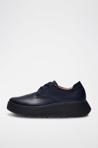 Derbys plateformes en cuir F-Mode - Bleu marine