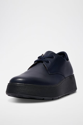 Derbys plateformes en cuir F-Mode - Bleu marine