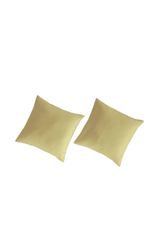2 taies d'oreiller en coton biologique 91 fils/cm² Liso PB - Jaune pâle