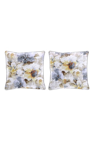 2 housses de coussin Nebbia A Blanc et bleu - 50 x 50 cm