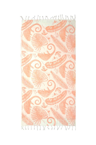 Serviette de plage Selva - Rose et blanc - 90 x 170 cm