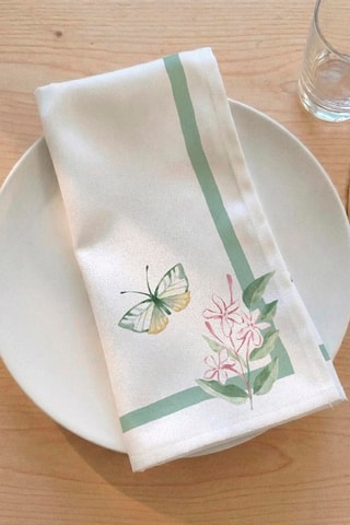 4 serviettes de table Jazmines - Blanc