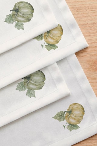 4 serviettes de table Pumkin - Blanc