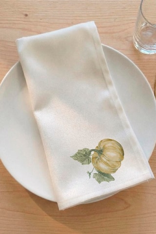 4 serviettes de table Pumkin - Blanc