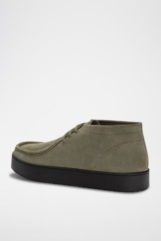 BOTIN URBANO MODA PIEL VERDE