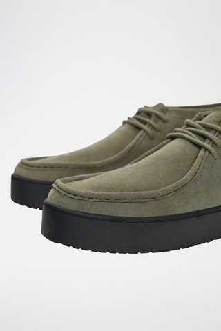 BOTIN URBANO MODA PIEL VERDE