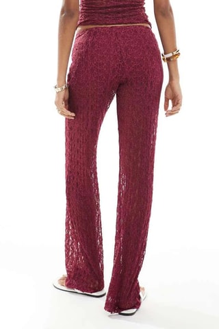 Kanten Casual Broek - Bordeauxrood