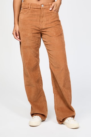 Rechte Velours Broek - Camel