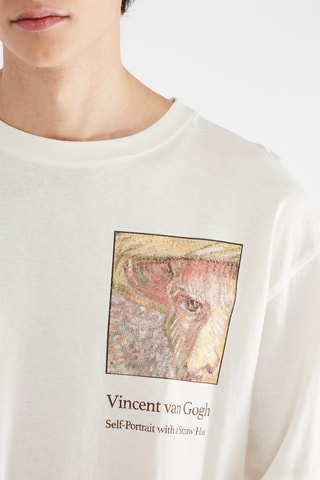 T-shirt Vincent Van Gogh Zelfportret met vilten hoed - Wit
