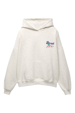 Sweater met Capuchon - Gemêleerd Lichtgrijs