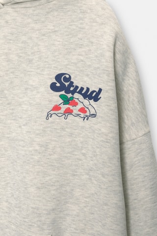 Sweater met Capuchon - Gemêleerd Lichtgrijs