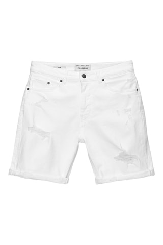 Jeansbermuda Slim Fit - Wit
