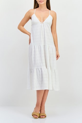 Mouwloze midi-jurk - Wit
