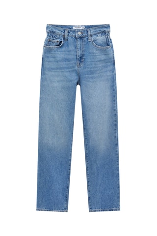 Jeans Recht Model Hoge Taille Blauw