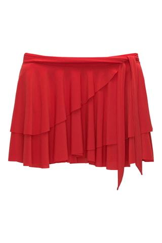 Wikkelrok met Ruches - Rood