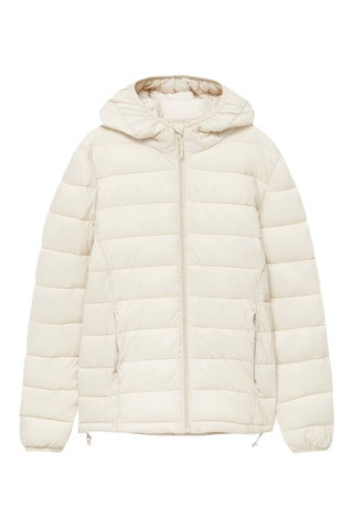 Gewatteerde Jas met Capuchon - Beige