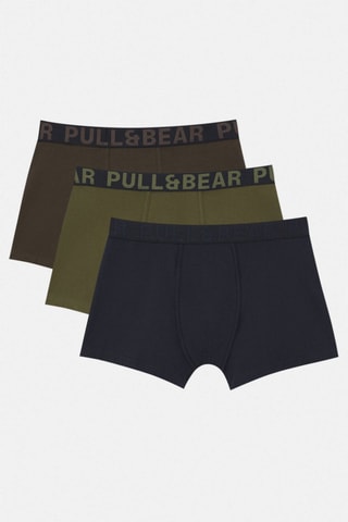 3 Boxers - Kaki, Bruin en Marineblauw